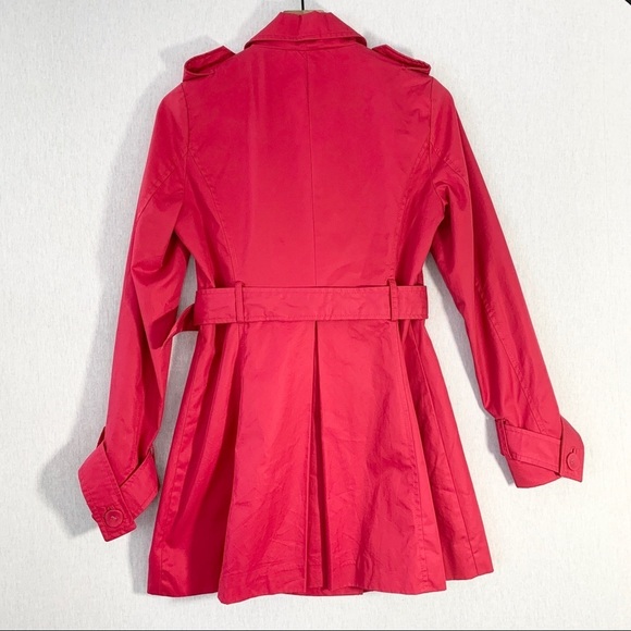 Zara Woman Cranberry Double Breasted Trench Coat - Picture 3 of 14